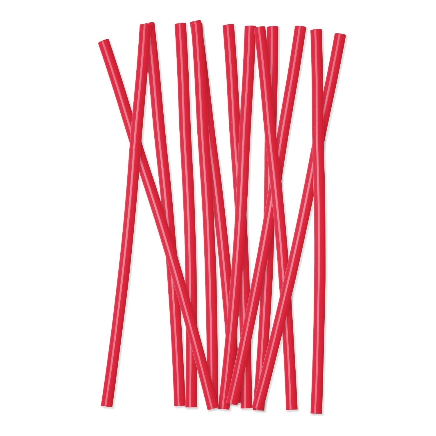 Plastic Reusable Drinking Straws 12-Pack - Cherry