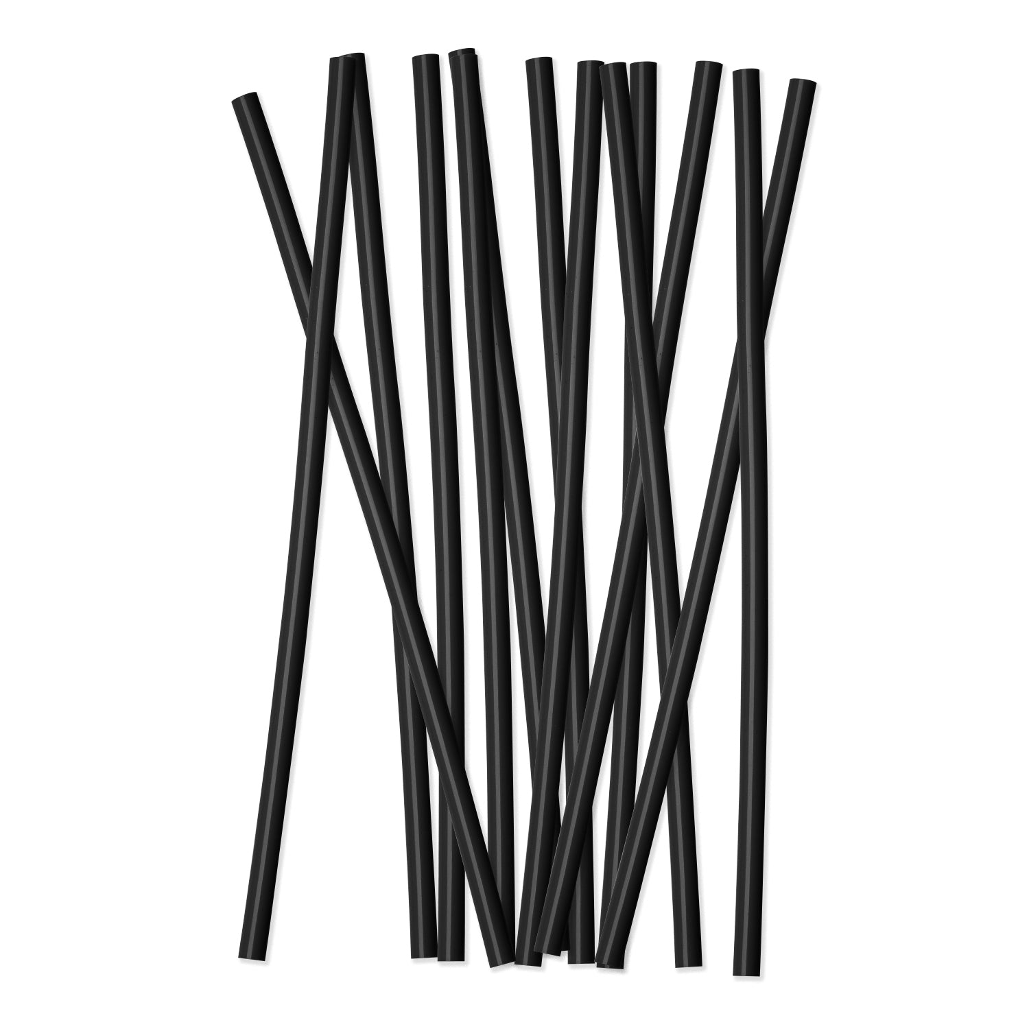 Plastic Reusable Drinking Straws 12-Pack - Midnight Black