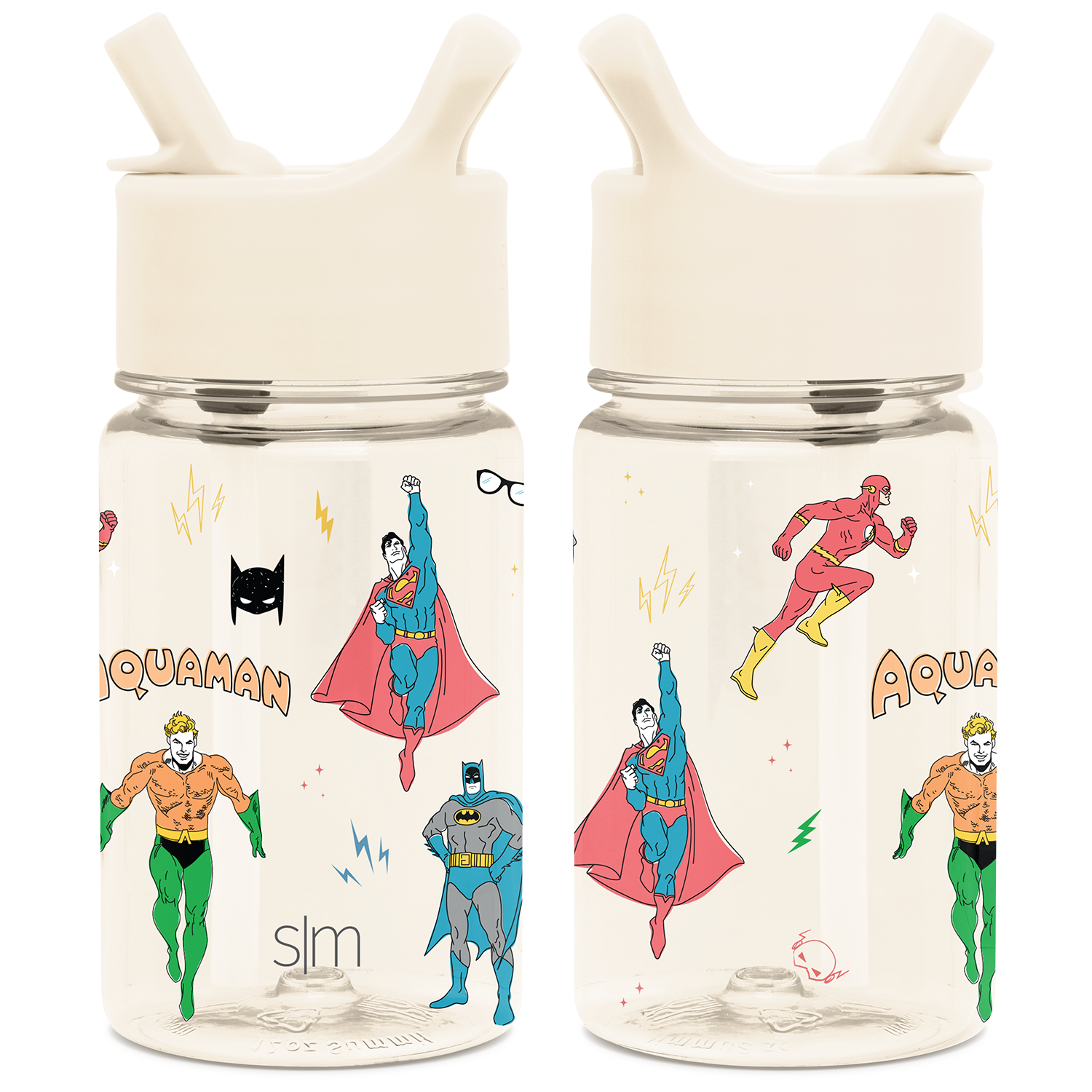 Summit Kids Plastic Water Bottle with Straw Lid - DC Super Hero Boys / SKS