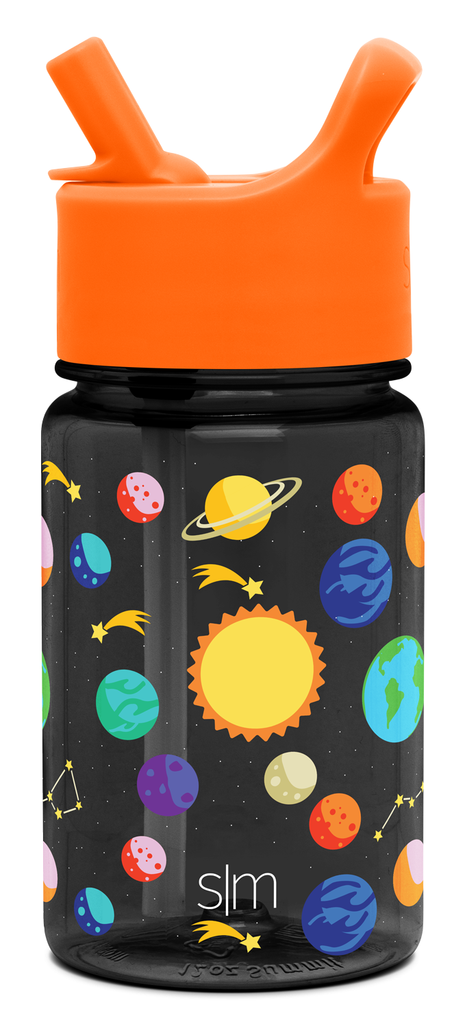 Summit Kids Plastic Water Bottle with Straw Lid - Solar System / SKSC