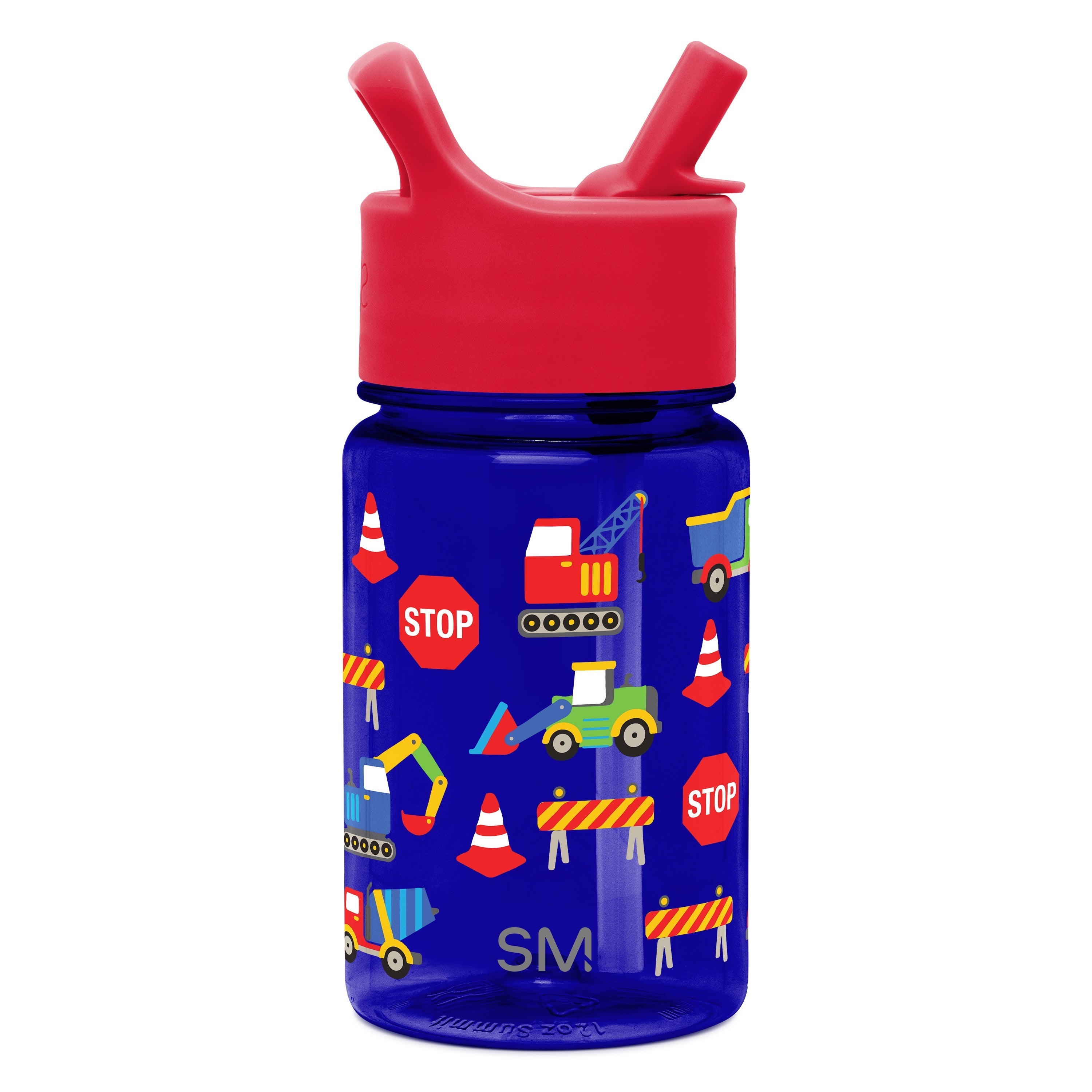Summit Kids Plastic Water Bottle with Straw Lid - Under Construction / SKSC