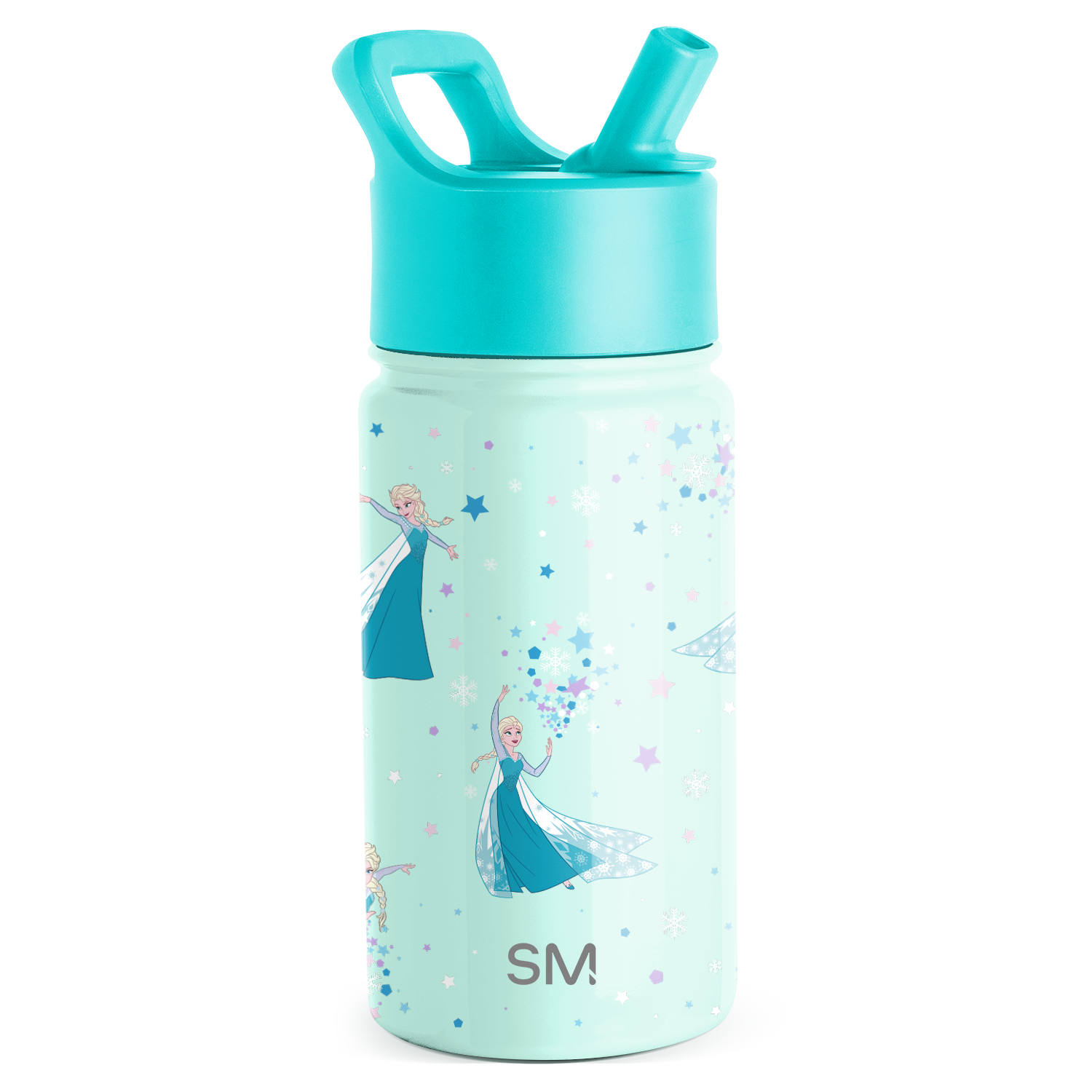 Summit Kids Water Bottle with Straw Lid - 14oz - Frozen Elsa's Snowflake / Straw / SM