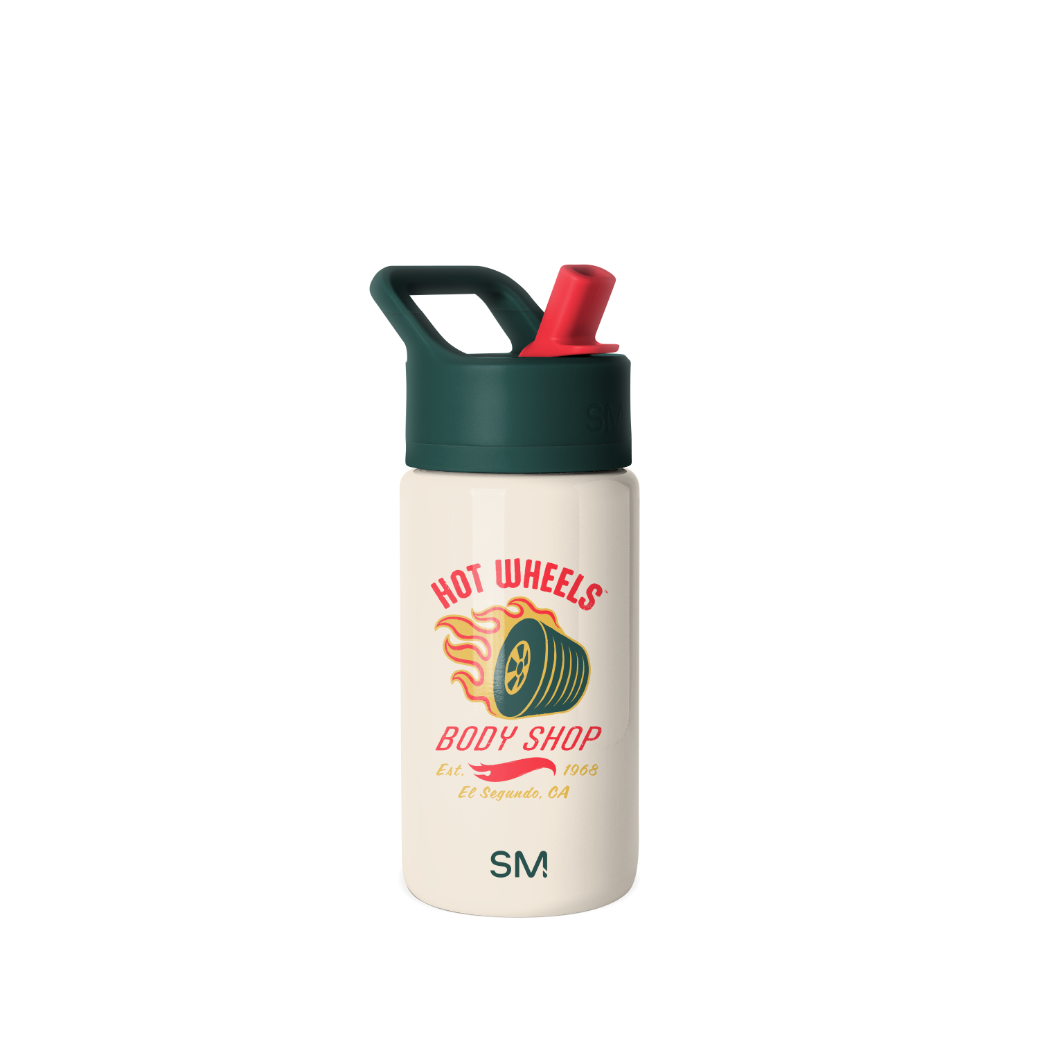 Summit Kids Water Bottle with Straw Lid - 14oz - Hot Wheels Body Shop / Straw / SM2