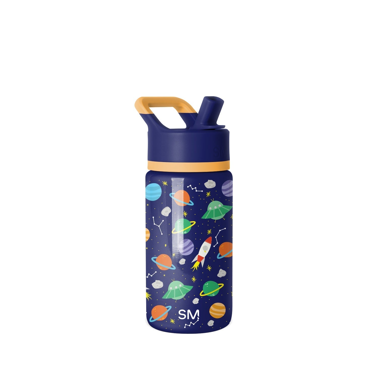 Summit Kids Water Bottle with Straw Lid - 14oz - Outer Space / Straw / SM2