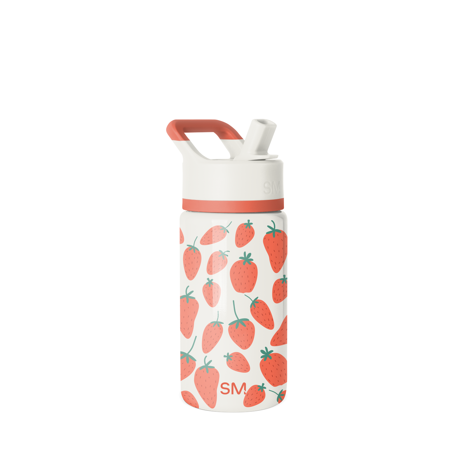 Summit Kids Water Bottle with Straw Lid - 14oz - Strawberries on Cream / Straw / SM2