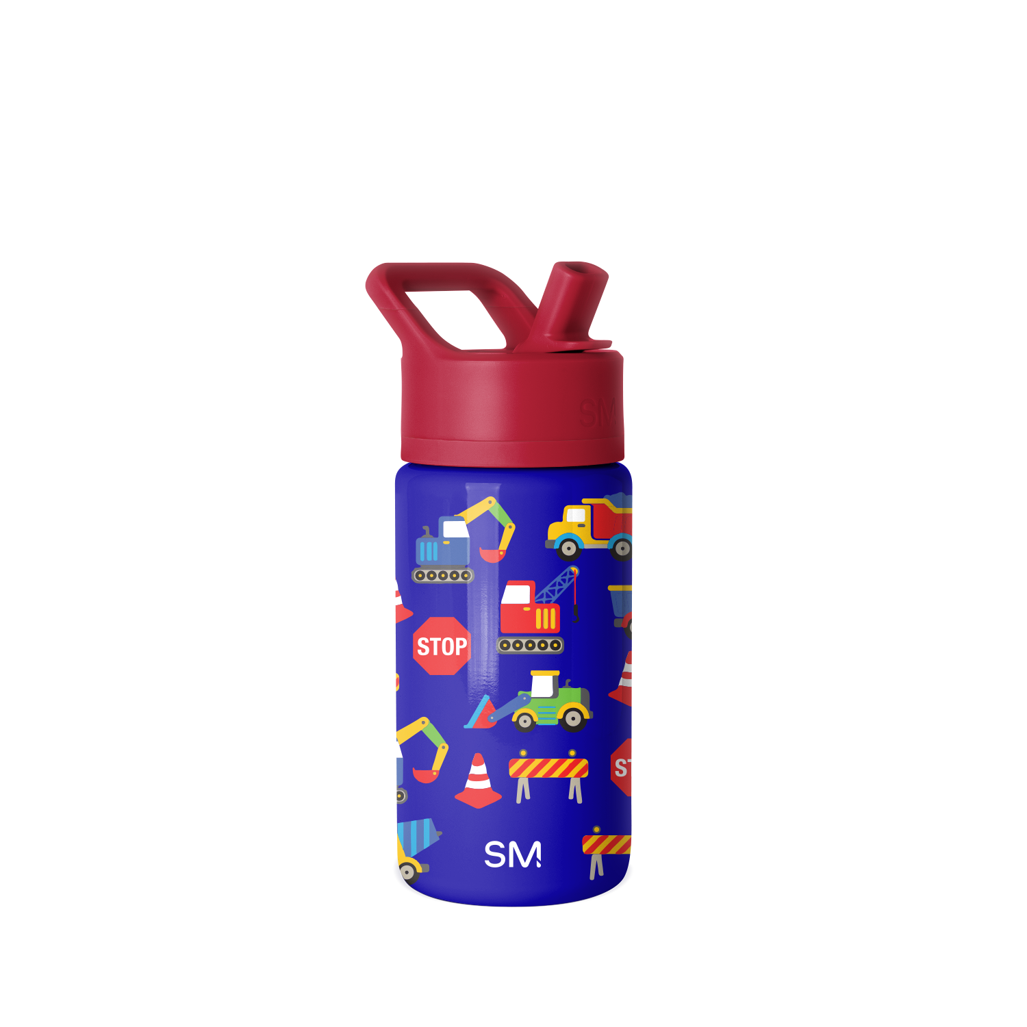 Summit Kids Water Bottle with Straw Lid - 14oz - Under Construction / Straw / SM2