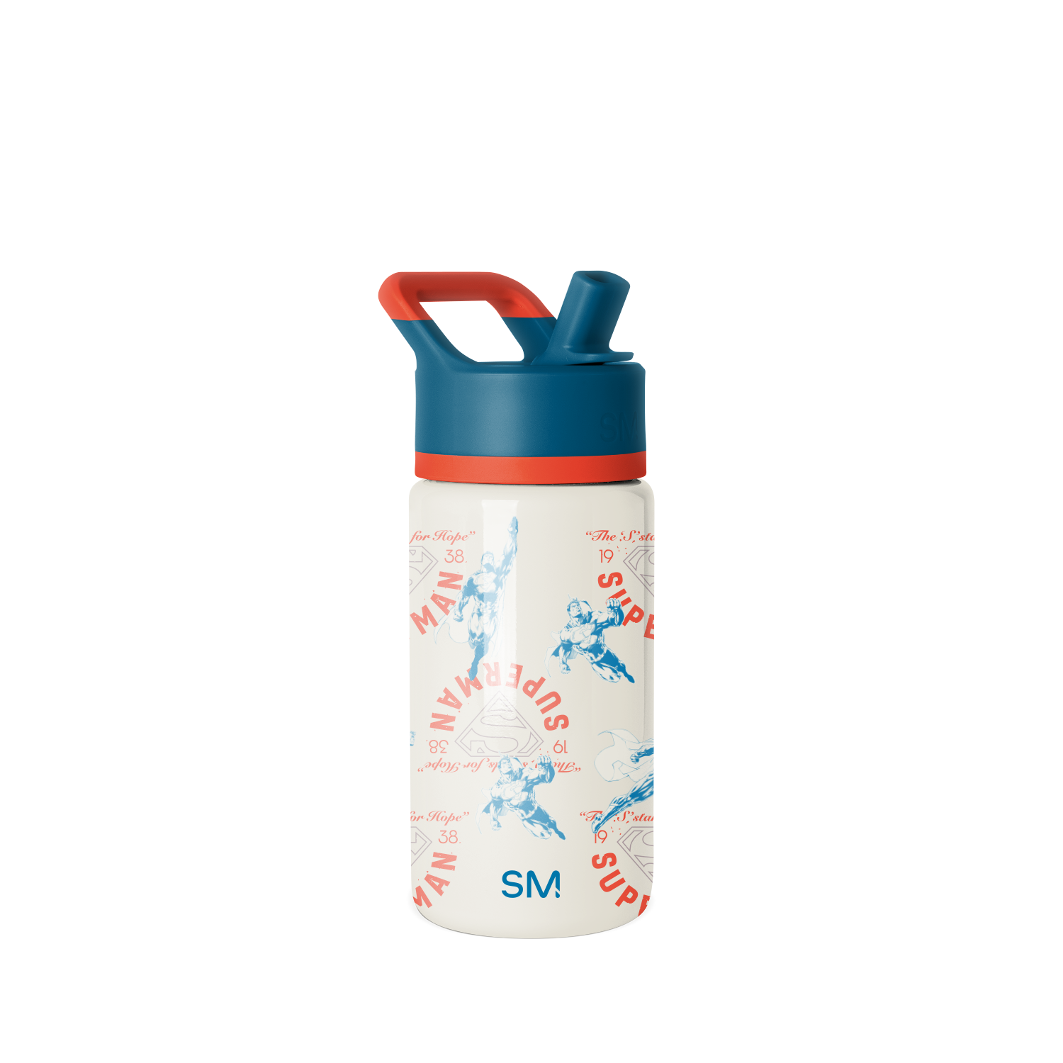 Summit Kids Water Bottle with Straw Lid - 14oz - Superman Stand for Hope / Straw / SM2