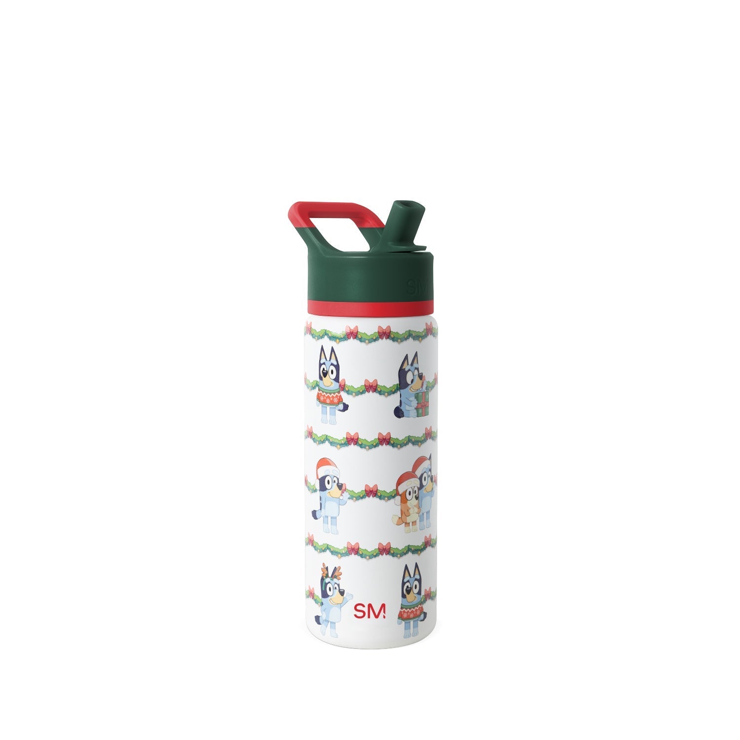 Summit Kids Water Bottle with Straw Lid - 18oz - SM2 - Bluey Holly Jolly