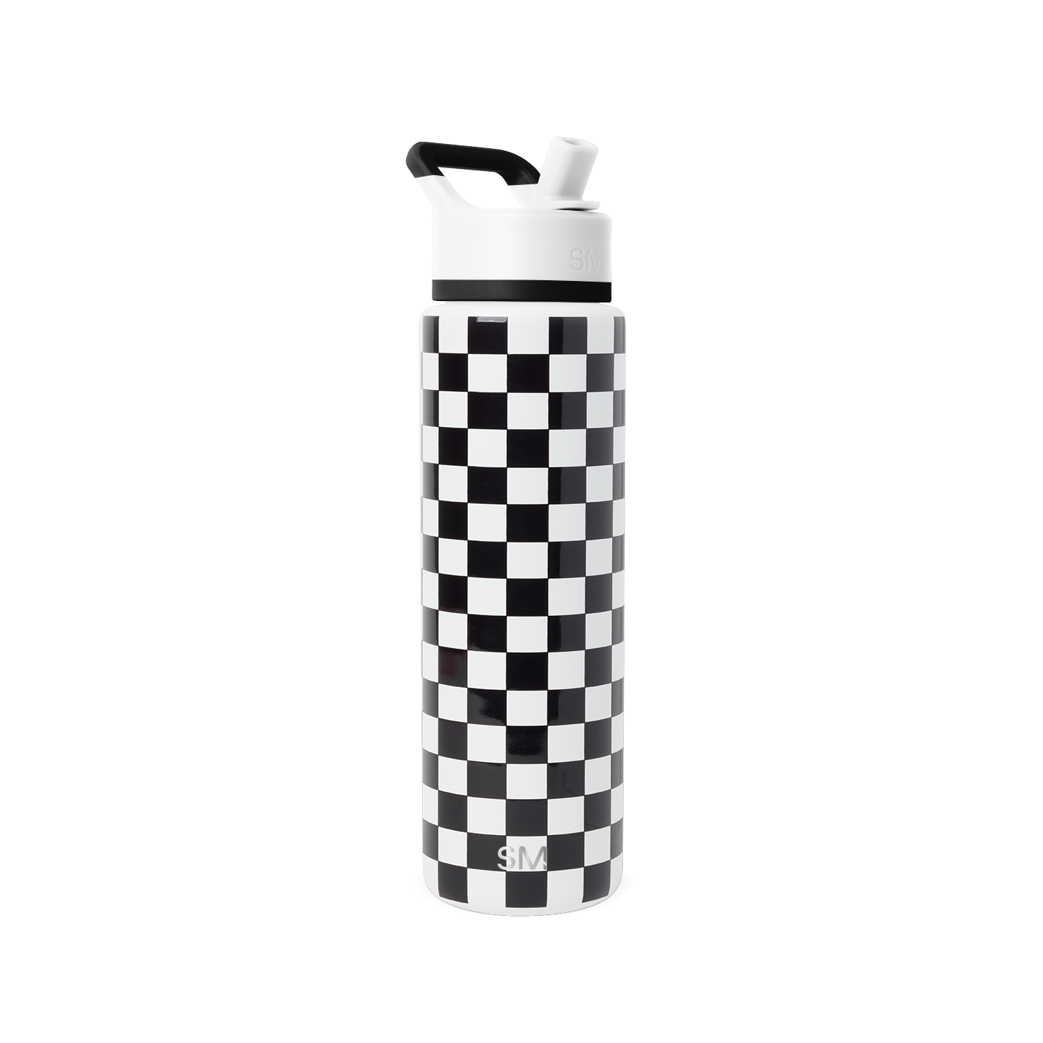 Summit Water Bottle with Straw Lid - 30oz / Black and White Checkmate
