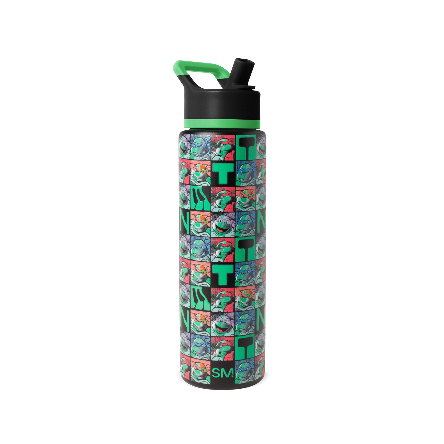 Summit Water Bottle with Straw Lid - 30oz / TMNT Checkerboard