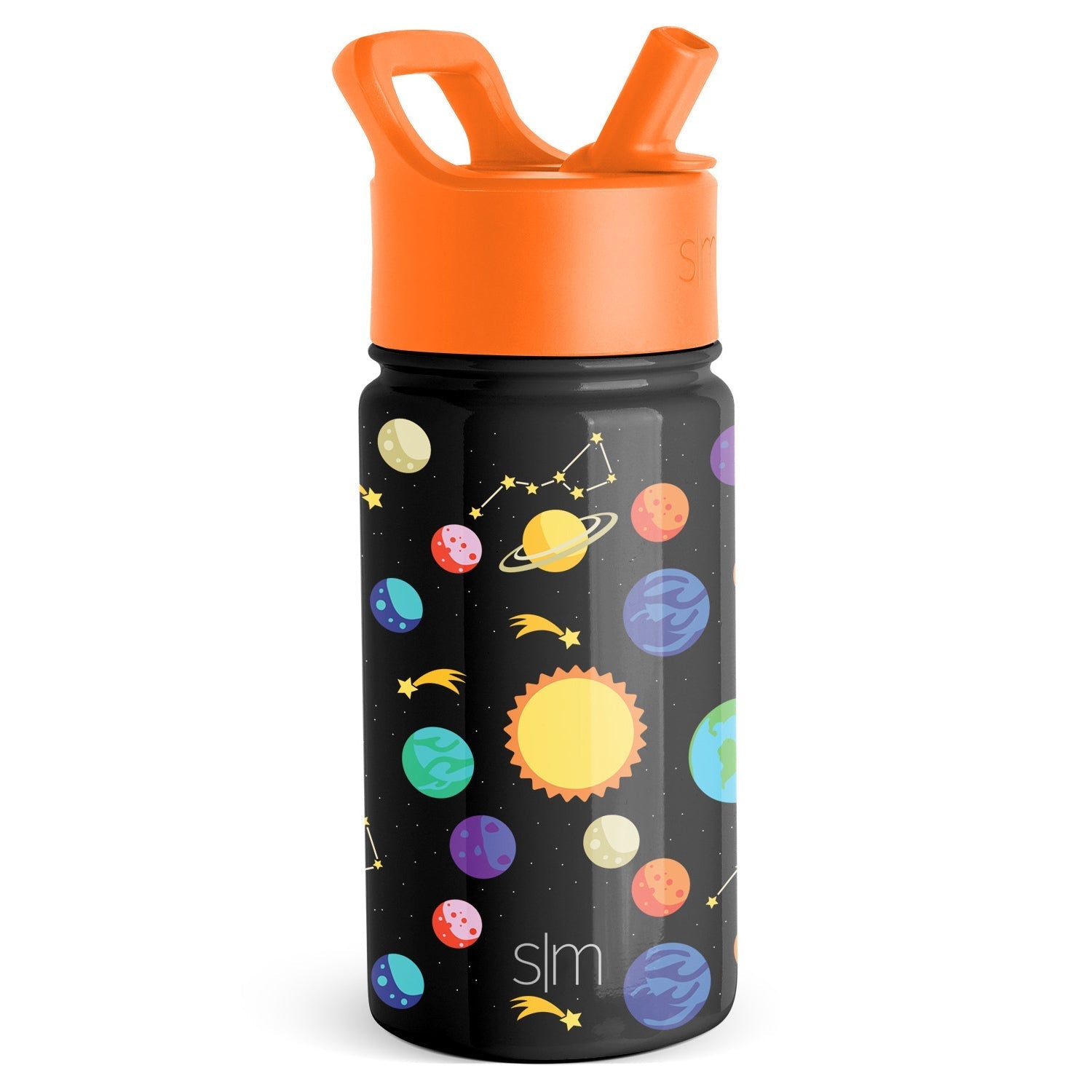 Summit Kids Water Bottle with Straw Lid - 14oz - Solar System / Straw / SMC