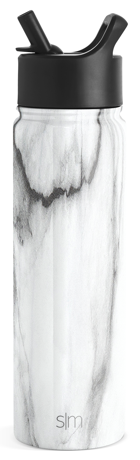 Summit Water Bottle with Straw Lid - 22oz / Carrara Marble