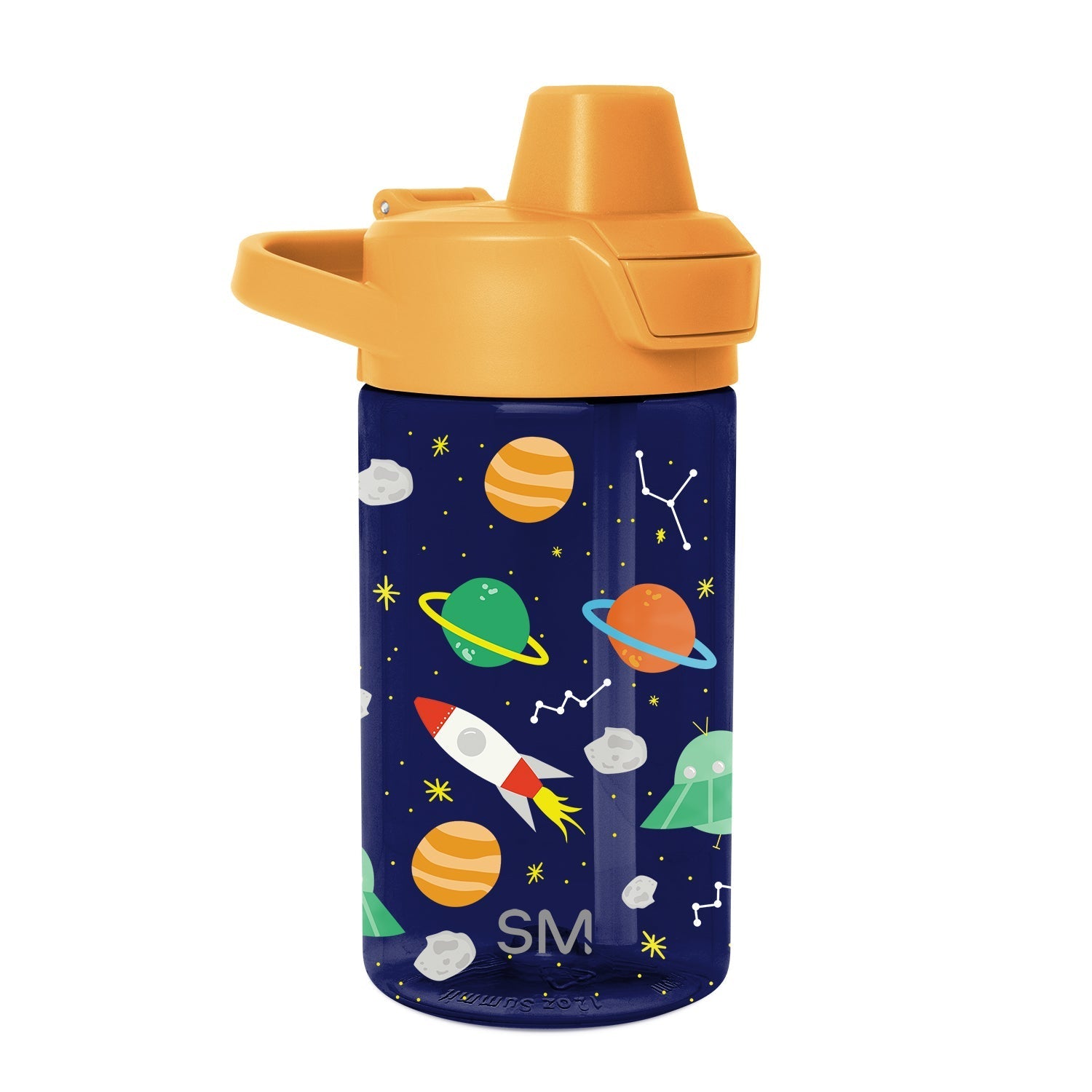 Summit Kids Plastic Water Bottle with Simple Flip Straw Lid - Outer Space