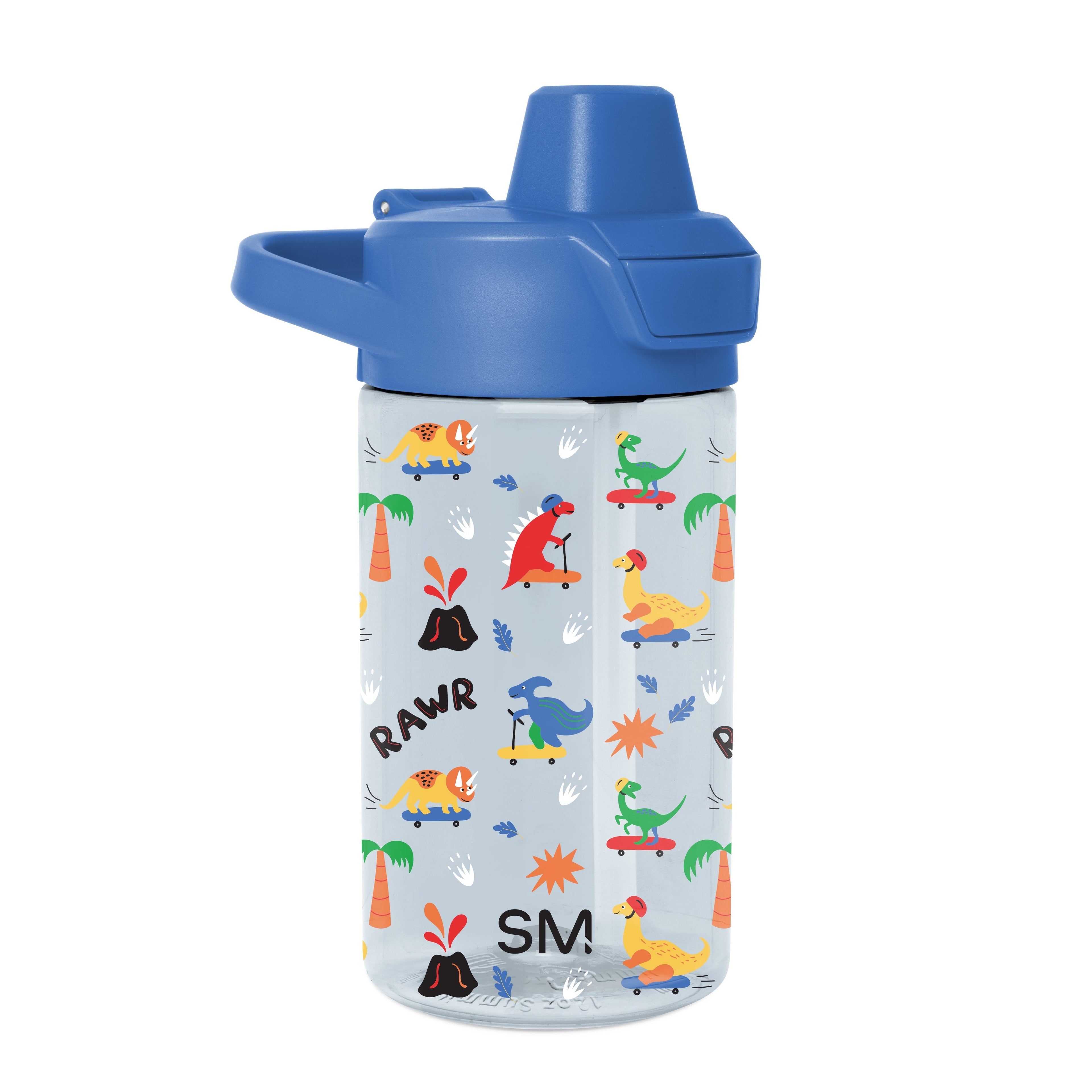 Summit Kids Plastic Water Bottle with Simple Flip Straw Lid - Rad Dino